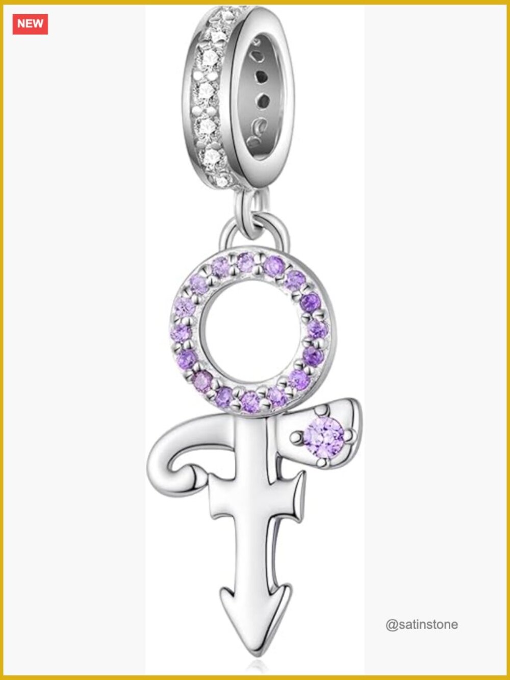 Prince Charms for Bracelets Sterling Silver Jewelry Gift for Music Fans